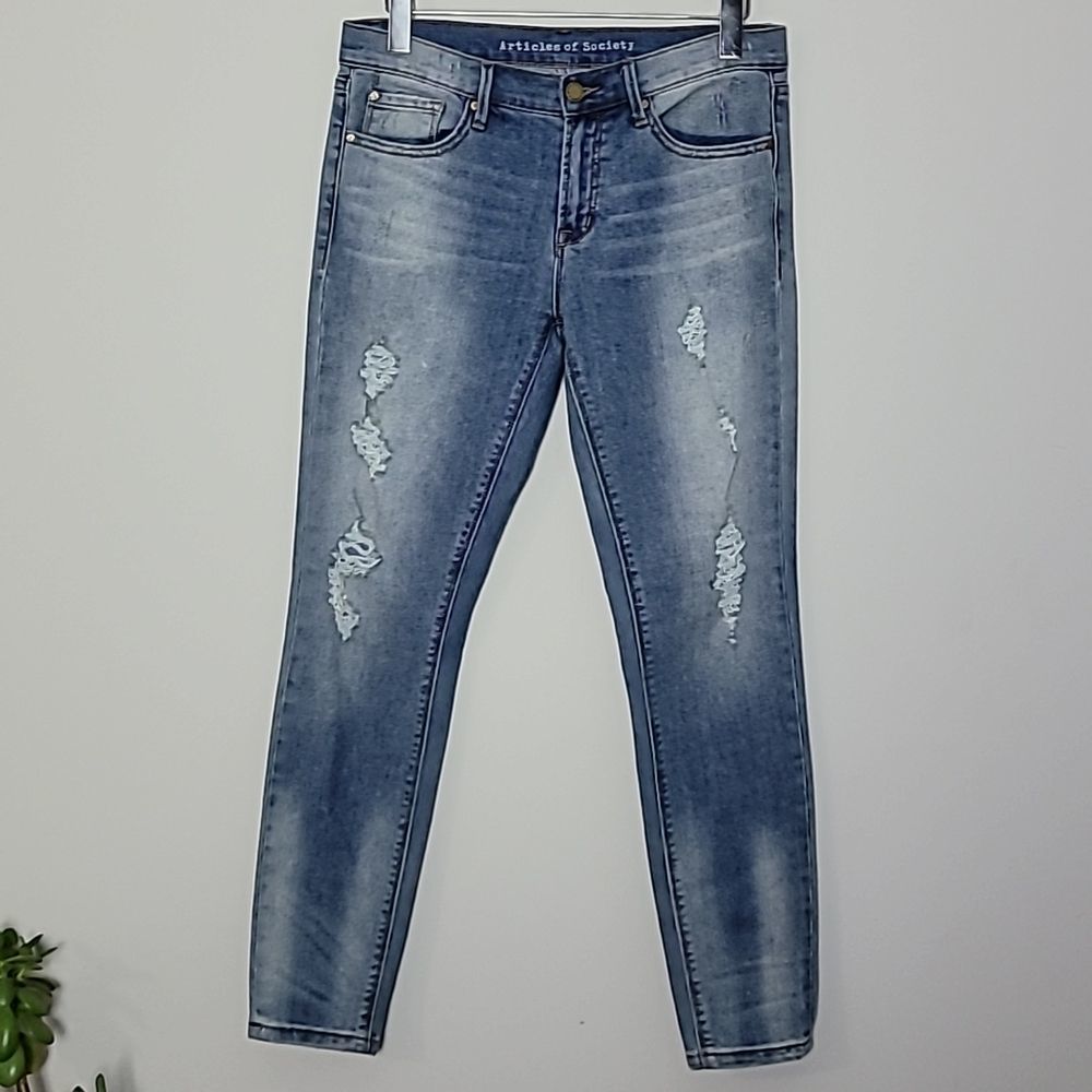 Articles of Society skinny boyfried jean Sz 27 Distresed Mid Rise